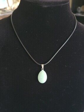 Green Aventurine Teardrop Pendant Necklace